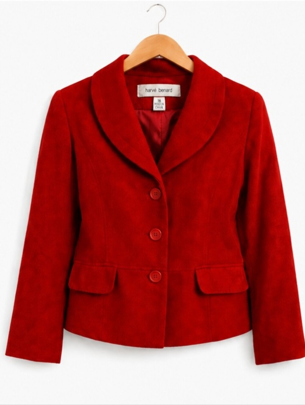 Harve Benard Red Wool Coat Plus Size 16